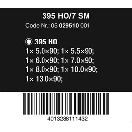 Wera 395 HO/7 SM Kraftform Hollow Shaft Nutspinner set, 7pc, 05029510001