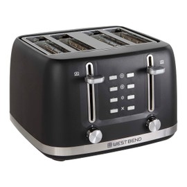 West Bend Toaster 2-Slice Extra-Wide and Deep Slots with 3 Functions and 7 Shade Settings Manual Toast Lift Lever Auto Shut-Off and Removable Crumb Tray, 1500-Watts, Black