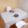 Hodeacc Plaid Tablecloth, Cotton Linen Tablecloth, White/Black Plaid Non-fading, Dustproof,