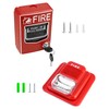 QWORK Wired Emergency Sound and Light Fire Alarm Station, 12