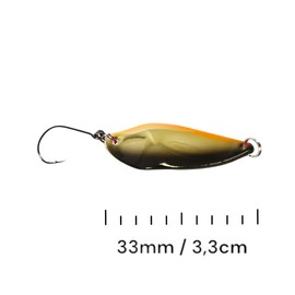SEABUZZ Mini Bass & Trout Spoon Fury 4 g 33 mm Trout Bait & Bass Bait with Fishing Hook - Blinker Trout & Predator Fishing Bait - Sport Fishing Lure - Artificial Bait - Wobbler - Fishing Accessories