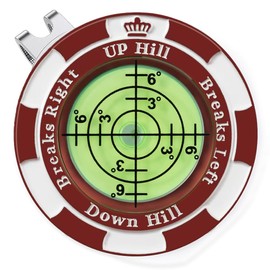 Golf Green Reader, Golf Ball Marker Hat Clip with High Precision Horizontal Bubble, Putting Training Aid Golf Accessories Tool Gift for Men Women (Wine red)