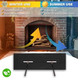 Chimney Flue Plug for 13" x 35" Rectangular Chimney Flue, Fireplace Draft Stopper, Energy-Saving Chimney Damper, Blocks Odors & Debris