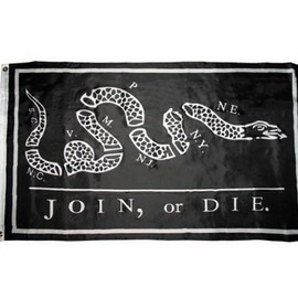 12X18 Black Join or Die Benjamin Franklin Tea Party BOAT Flag Banner