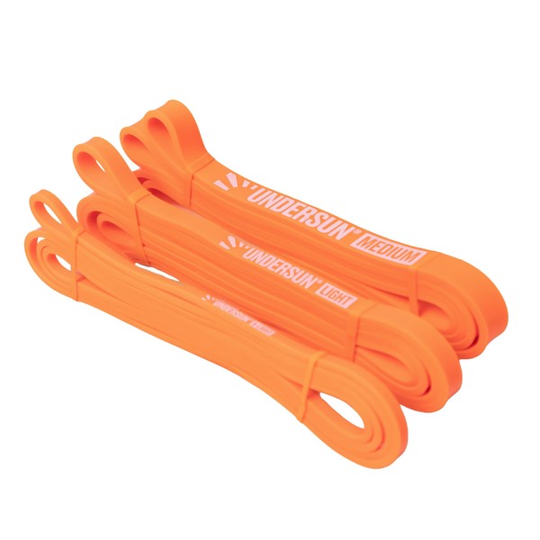 Undersun The 2-Band Exercise Orange Band Set Includes 2 Different Levels of Resistance Bands from Heavy, X-Heavy. Great Value Fitness Bands