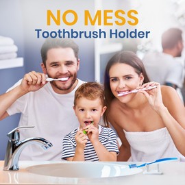 Toothbrush Caddy - Toothbrush Holder for Bathroom Counter - Compact & Unique Countertop Accessory, Durable & Easy to Clean, White Toothbrush Holder for Kids & Adults - Drips into Sink, No Mess,1 Pack