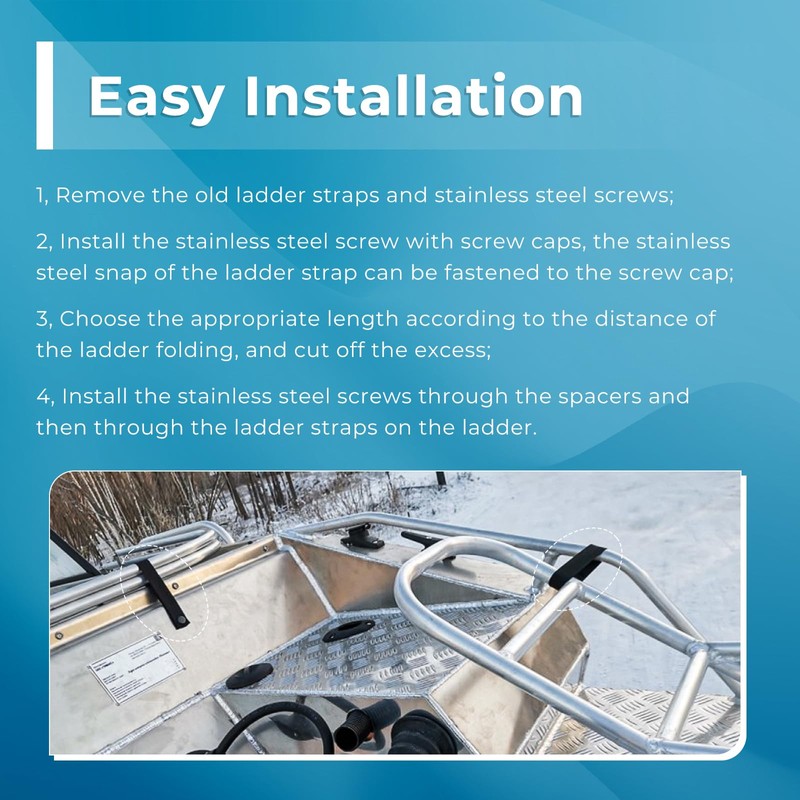 GRONGU Pontoon Boat Ladder Strap, Pontoon Boat Accessories with Snap