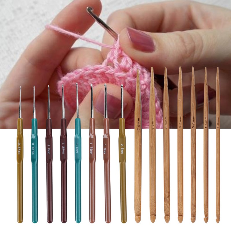 Crochet Set Sweater Needle Plastic Handle Fine Lace Knitting Carbonized