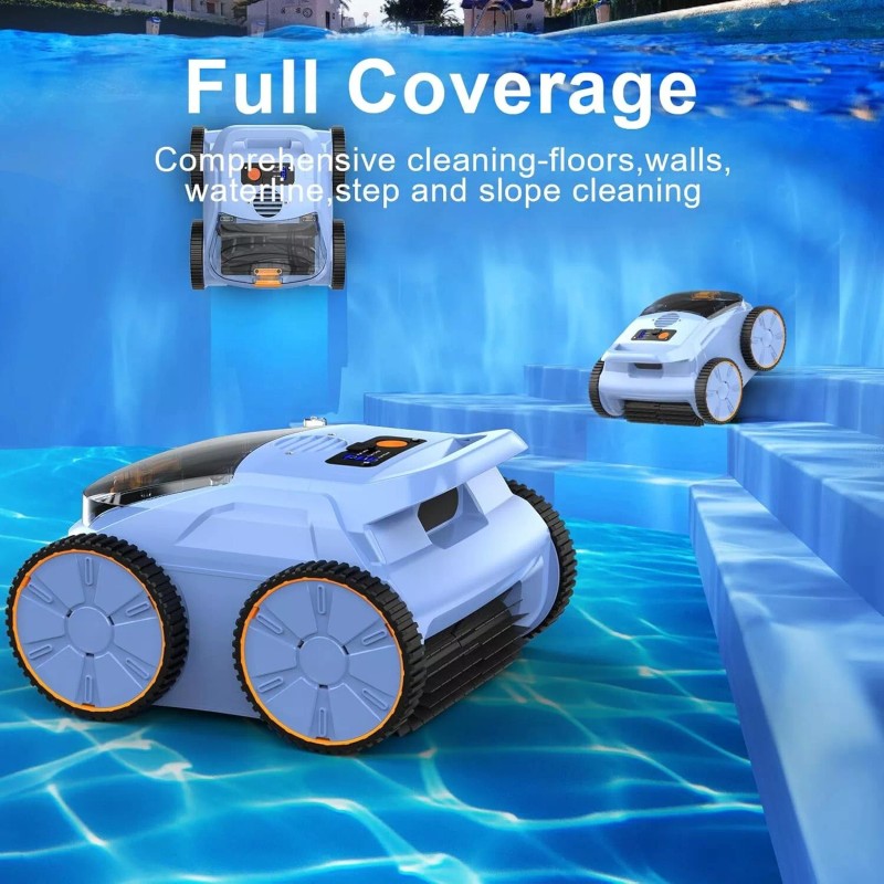 Seauto Cordless Pool Vacuum Roboric Automatic Pool Cleaner Wall and