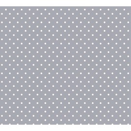 140x140cm SQUARE PVC/VINYL TABLECLOTH - GREY & WHITE POLKA DOT