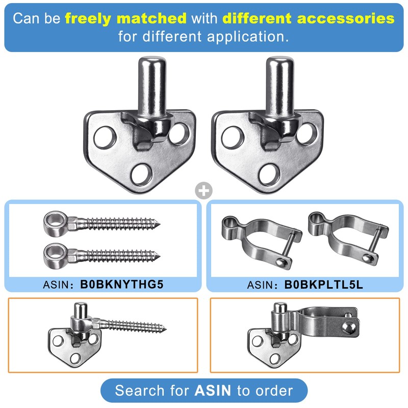 Insaga 304 Stainless Steel Gate Hinges Heavy Duty, Non-Welded Gate