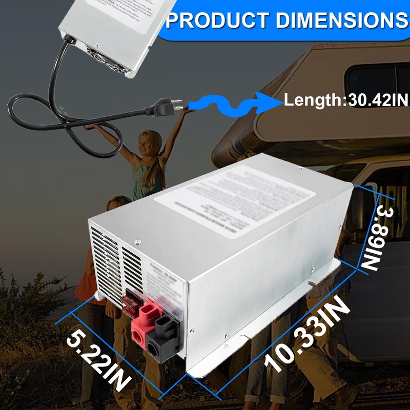 WF-9855 55 Amp Deck Mount Power Converter Replacement for RV