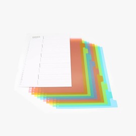A4 PP Color Index 10 Pages x 2 | 30 Holes, 2 Holes, 4 Holes, Multi-purpose File Dividers, Durable Polypropylene, Color Tabs, Office Supplies, Stationery Organization, Stylist Seal Included