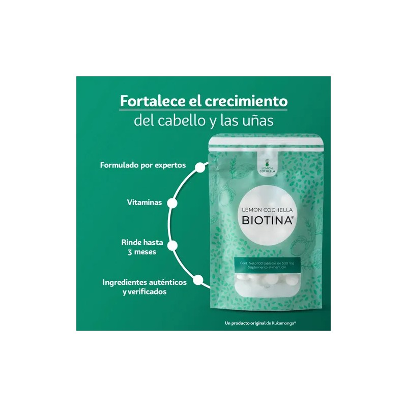 Biotina Lemon Kit 10 100 Tabletas 500 MG Belleza Y