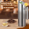 Smooth Silver Stainless Steel Water Pitcher with Ice Guard, Polished