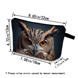 YULUENZE Owl Present Owl Makeup Bag Cute Small Organizer Bag with Zipper Owl Print Cosmetic Bag Birthday Presents for Owl Lovers Women Sisters Friends