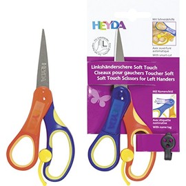 Heyda 2048078 Kinderschere Soft-Touch 13,5 cm mit Soft-Touch-Einlage spitz für Linkshänder)