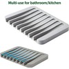 4PCS Self Draining Soap Holder Rack, Advanced Silicone Soap Dish