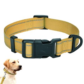 KYLOS Halsband Hund, Weich Hundehalsband Gepolstert Neopren Hunde Halsband Für Kleine Hunde, Nylon Reflektierend Breit Halsbänder,Braun