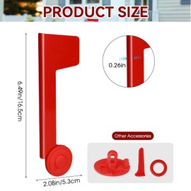 Mailbox Replacement Flag Kit Mailbox Red Flag Holder, Professional Mailbox Flag Galvanized Steel Including 1 Piece of Metal Mailbox Flag Replacement, 1× Red Washer, 1× Card Holder and 1× Card Strip