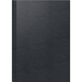 BRUNNEN Book Calendar Model 795 (2025), 1 Page = 1 Day, A5, 352 Pages, Leather Cover, Black