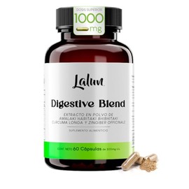 Digestive Blend: Suplemento Digestivo Orgánico | Adaptogenos Naturales: Amalaki, Bibhitaki, Haritaki, Jengibre y Curcuma | Cápsulas Veganas de 500mg - 60 Cápsulas | LALUN ORGANIC