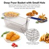 2PCS Deep Fryer Basket With Non-Slip Handle Heavy Duty Nickel