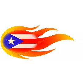 carod PUERTO RICO FLAG, PR STICKER-DECAL, BANDERA PUERTO RICO, FUEGO BORICUA