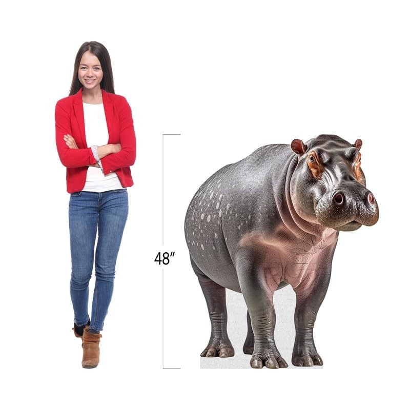 Hippo - Life Size Cardboard Cutout Standup People with Support