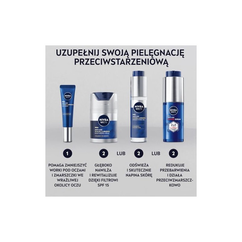 NIVEA MEN Hyaluronic Anti-Ageing Anti-Wrinkle Cream with Hyaluronic Acid for
