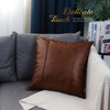 BRAWARM Dark Brown Leather Throw Pillow Covers 18 X 18