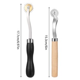 metagio 2 Pieces Tracking Wheel Sewing Tool Sewing Pattern Wheel with Wooden Handle Needle Point Tracking Wheel Copy Wheel Marking Wheel Tailor Wheel Sewing Pattern Wheel for Leather Edges