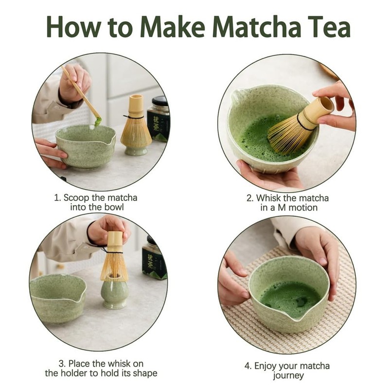 Moqqeu Matcha Set, Japanese Tea Set Includes Matcha Bowl with