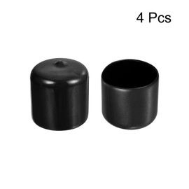 QUARKZMAN Pack of 4 Rubber End Caps 33 mm ID Rubber Caps Rubber Plugs Round Sliding Caps Chair Leg Caps Foot Caps Protective Caps End Tips Cover Plugs Plastic for Pipe Furniture Black