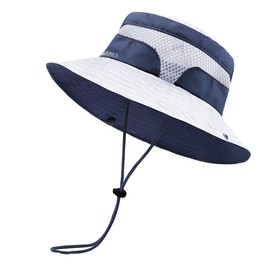 Gcepls Kids Sun Protection Breathable Foldable Hat Bucket Infant Toddler Boys Girls Outdoor Beach Swim Fishing Summer Cap White