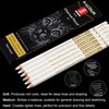 KALOUR White Charcoal Pencils Drawing Set, Professional 6 Pieces White