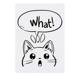 'What Cute Surprised Cat' Temporary Tattoo - Water Resistant, Skin-Safe, Non-Toxic Transfer (TO00076391)