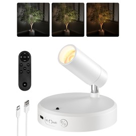 EZVALO Battery Powered LED Spotlight Indoor, Wireless Picture Lights with Remote,5500mAh Rechargeable Mini Display Light, Uplighting Indoor for Artwork Tree Painting Portrait (white-1Pack)