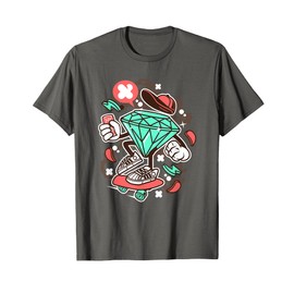 Diamond Skater Cartoon Character T-Shirt T-Shirt
