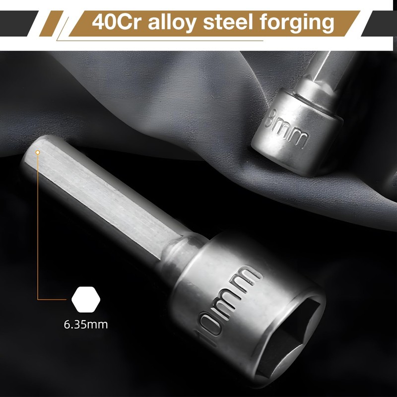 Magnetic Hex Drill Bit Set 14-Piece 5–12mm & Inch Sizes