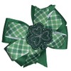 Plaid Shamrock Pinwheel Hair Bow 4" across