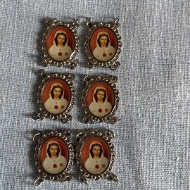 Mary Our Lady Rosa Mystica Bracelet Connectors | Silver Tone | Bracelet Making
