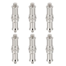 PATIKIL Camera Spigot Screws Converter 3/8" to 1/4" Male to Male, 6 Pack Tripod Screw Adapters Spigot Stud for Light Stand Hot Shoe Cold Shoe Adapter Ball Head Flash, Silver