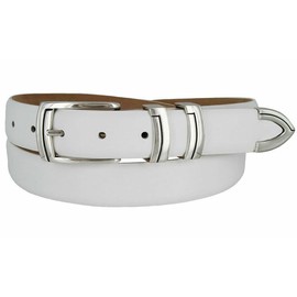 Harbor Genuine Full-Grain Cowhide Leather Designer Golf Dress Belt 1-1/8"(30mm) Wide (Smooth White, 52)