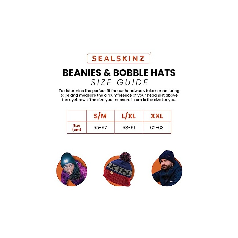 SealSkinz Unisex Waterproof Knitted Hat with Zip Pocket Colby