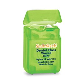 SmileGoods Waxed Dental Floss, 12 yards, Mint Flavored, Bulk Pack of 72