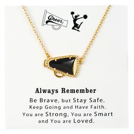 LSKFW Cheer Necklace Cheerleading Necklace for Women Coach Mom Cheerleader Gift Cheerleading Accessories Stuff Cheerleading Coach Gift (Black)