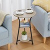 Dulcii Small Round End Table for Narrow and Small Space,
