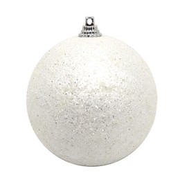 DARO DEKO Christmas Baubles with Glitter Diameter 8 cm Pack of 4 White
