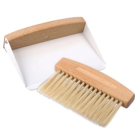 Mini Dustpan and Brush Set, Small Portable Cleaning Brush and Dust pan Combo Hand Broom and Dustpan Set Wooden Table Crumb Sweeper for Cleaning Desktop, Kitchen, Bed, Car, Animal Cage & Windowsill